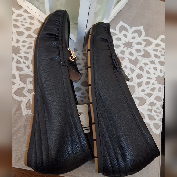 Alexis Black, 8.5, Woman's NWT, Loafers with Gold Rhinestone Buckle - Picture 5 of 7